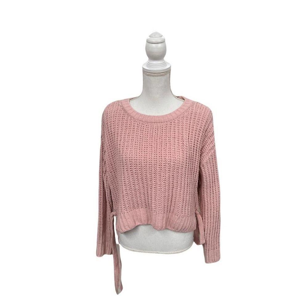 Candies Pink Open Knit Sweater Size Medium